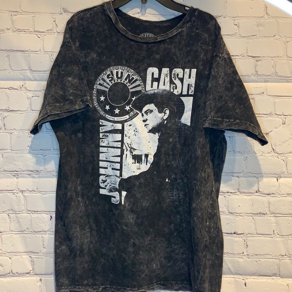Sun Recording Johnny Cash Black Juniors Tshirt size xl